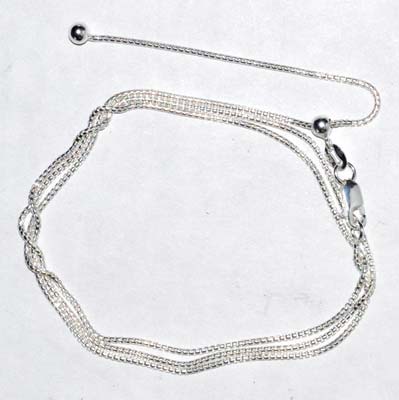 24" Round adjustable chain sterling - Click Image to Close
